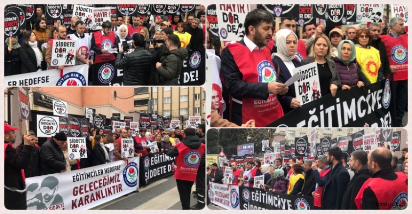 Gaziosmanpaşa’da Öğretmene Şiddet Protesto Edildi